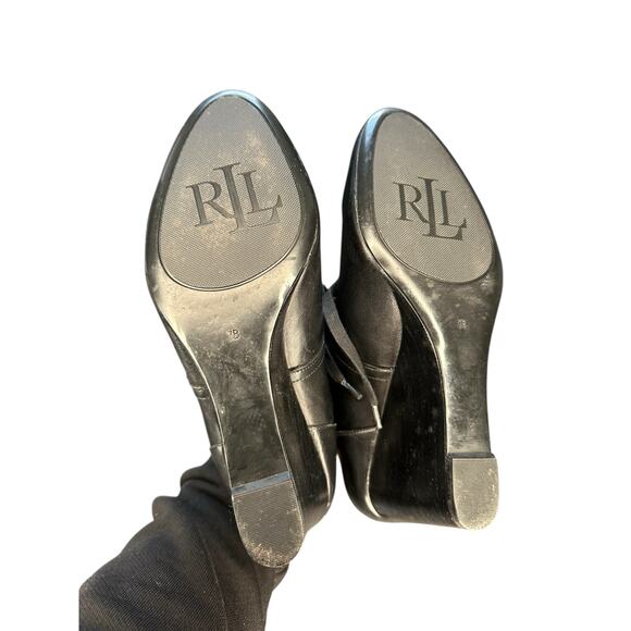 Ralph Lauren Black Velvet Witchy Whimsigoth Lace Up Ankle Boots Booties Size 7 - Picture 9 of 10